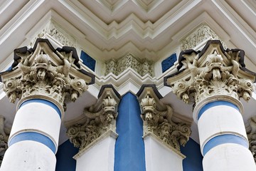 palace columns in Tsarskoye Selo, Pushkin, Russia
