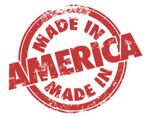 Made in America Round Red Grunge Stamp USA Manufactured Product