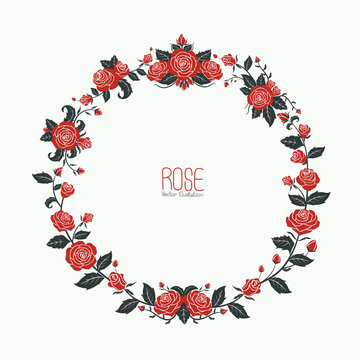 Garland of red roses