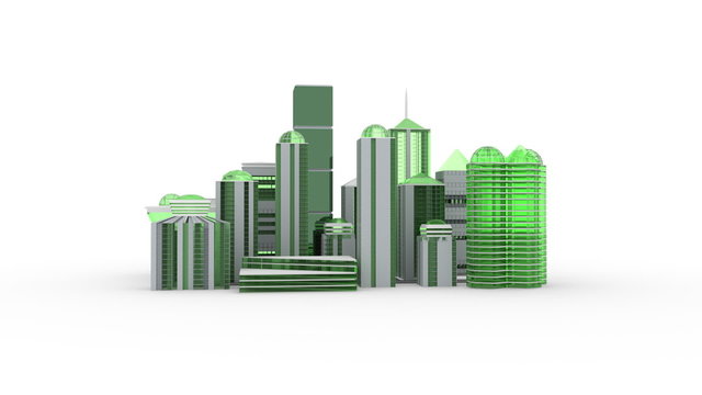 City 3D architecture perspective macro. Loop able.