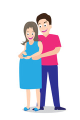 illustration of happy pregnant couple Vector