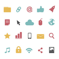 Vector of Flat Design Social Network Icons Technology Concept