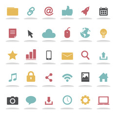 Vector of Flat Design Social Network Icons Technology Concept