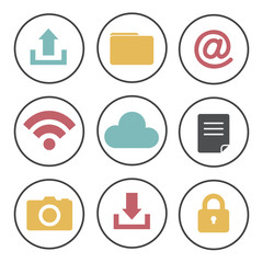 Vector of Flat Design Social Network Icons Technology Concept