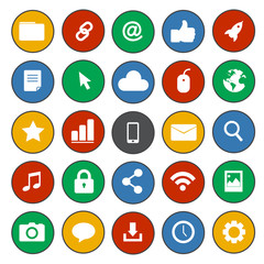 Vector of Flat Design Social Network Icons Technology Concept