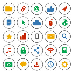 Vector of Flat Design Social Network Icons Technology Concept