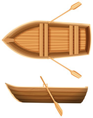 A top and side view of a boat