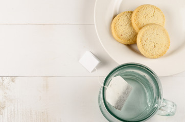 Tea and cookies far right tea bag