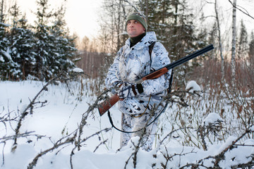 Fototapeta premium hunter in winter