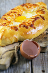 Adjara khachapuri - cheese pie.