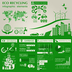 Environment, ecology infographic elements. Environmental risks,
