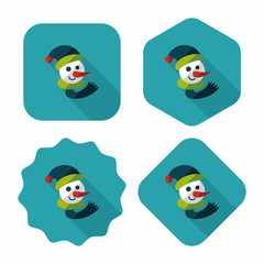 snowman flat icon with long shadow,eps10