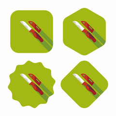 kitchenware fruit knife flat icon with long shadow,eps10