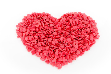 Obraz na płótnie Canvas heart shape background from icing candy, for valentine