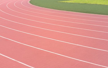 Athletic running track lanes