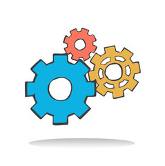 Vector of Flat Design Setting Setup Gear Icon Concept
