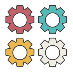 Vector of Flat Design Setting Setup Gear Icon Concept