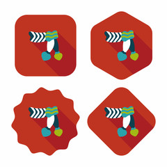 Valentine's day scarf flat icon with long shadow,eps10