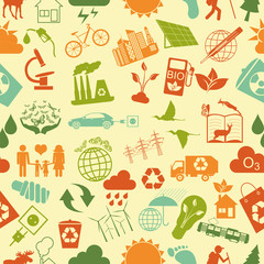 Environment, ecology seamless, pattern. Environmental background