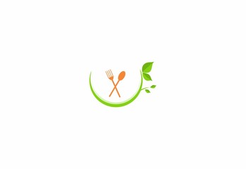 food  eco organic logo vector