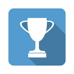 Trophy Cup Flat Icon with Long Shadow vector illustration
