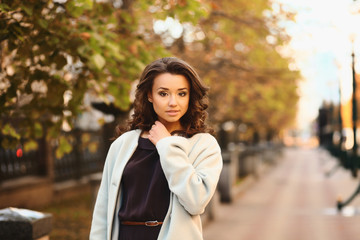 Young attractive woman in the park