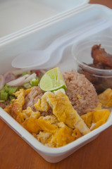 Fry rice with the shrimp paste, Thai food