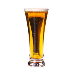 Glasses lager and dark beer isolated on white