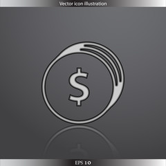 Vector coins with dollar sign web flat icon