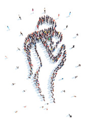 People in the form of a mother with  child.