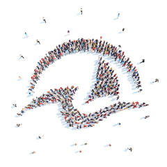 People in the form of an abstract symbol business.