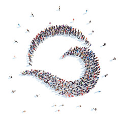 People in the form of an abstract symbol business.