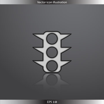Vector traffic light web flat icon