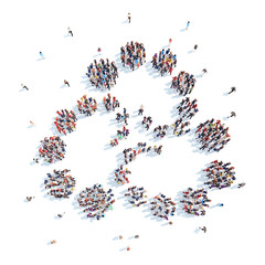 People in the form of an abstract symbol business.