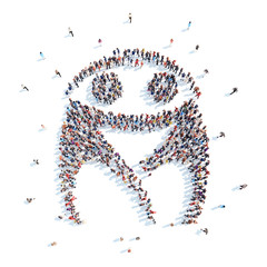 People in the form of an abstract symbol business.