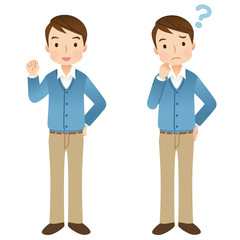 若い男性　表情　セット