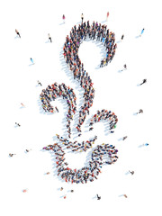 People in the form of an abstract symbol business.