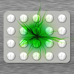 Scary pack of drugs with delusions