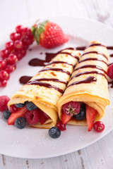 crepe and berry fruit