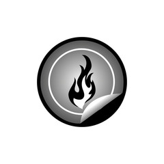 fire sticker badge