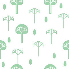 vector seamless background, silhouettes of trees