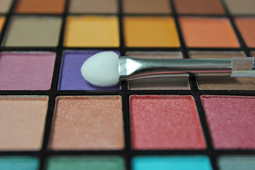 Close up colorful eyeshadow palette