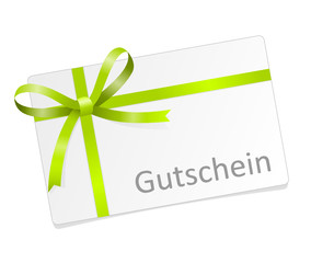 Gutschein mit grüner Schleife