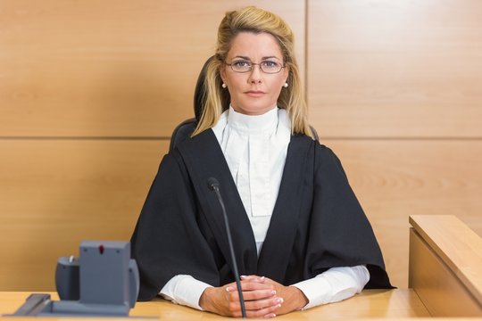 Stern Judge Looking At Camera