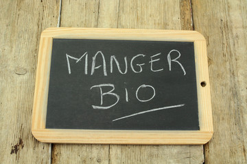 Fototapeta premium ardoise manger bio