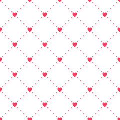 Seamless pattern with hearts. Valentine's vector texture - 76149943