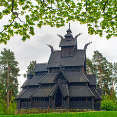 old wooden church in Folks museum Oslo © Belikova Oksana