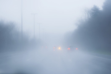 highway with fog