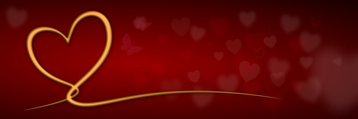 real love heartloop gold / red