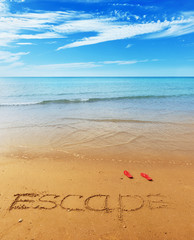 Escape message on the sand